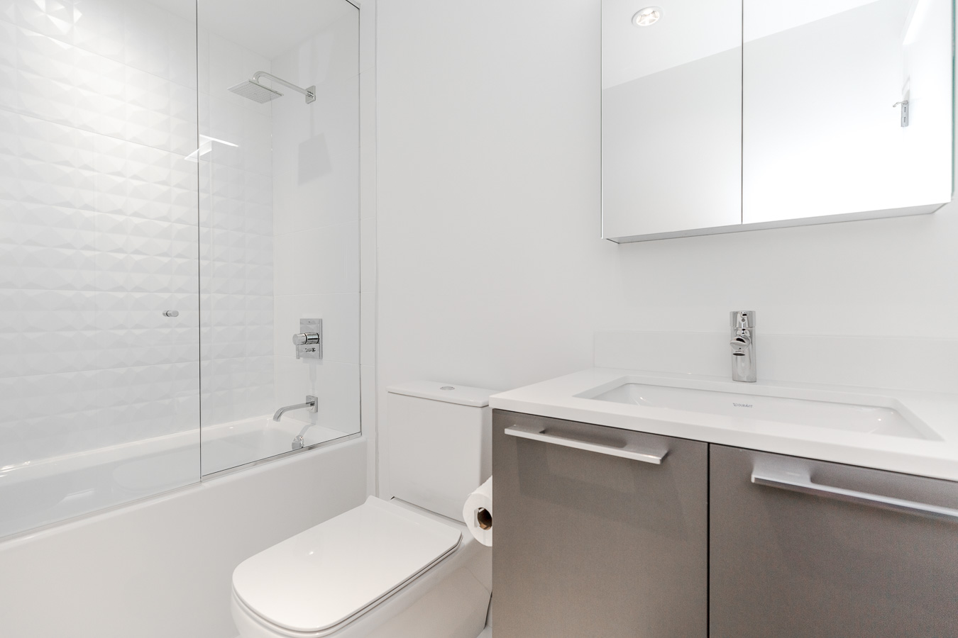 Bathroom at luxury Vancouver condo rental.