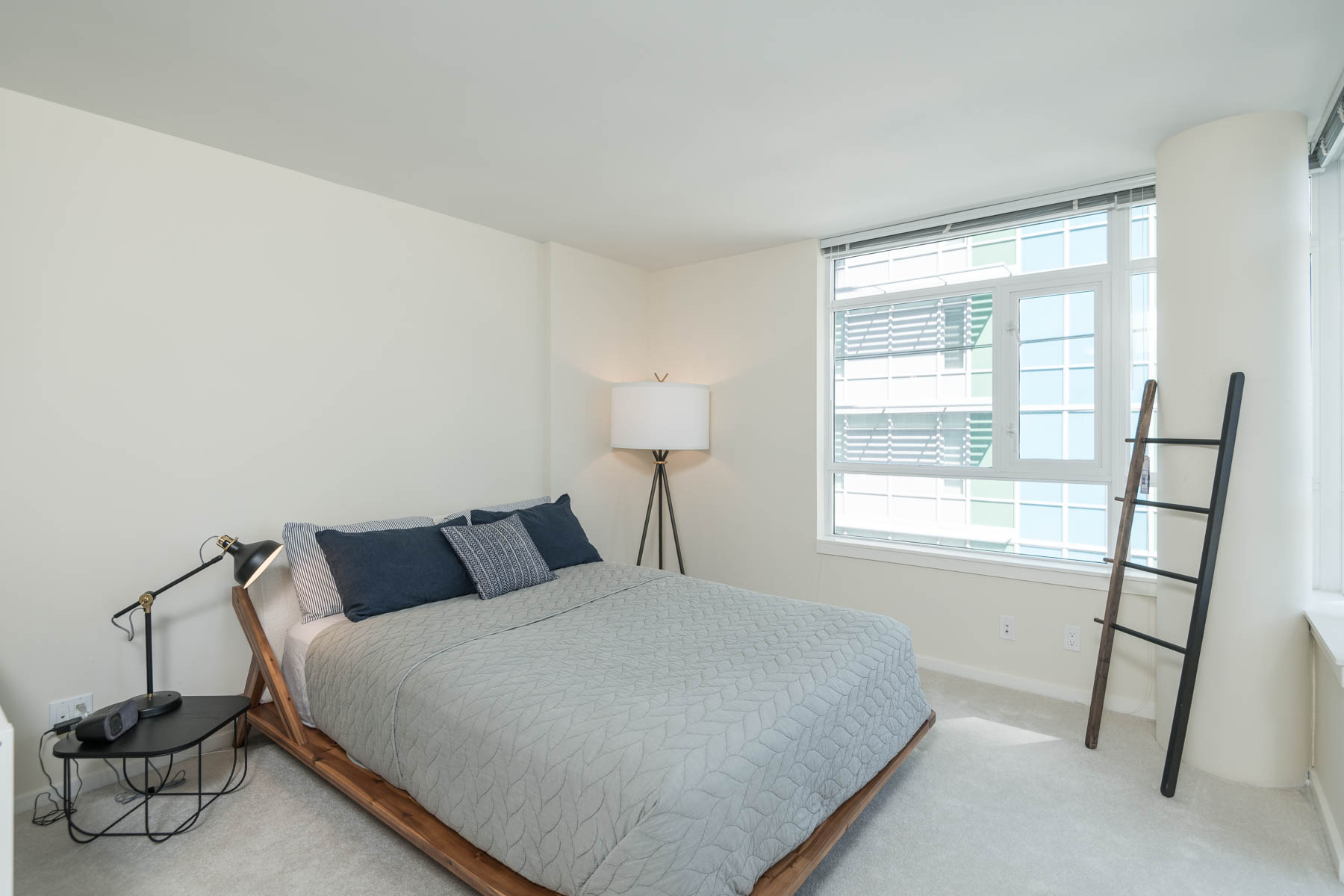 Bedroom inside Vancouver rental condo.