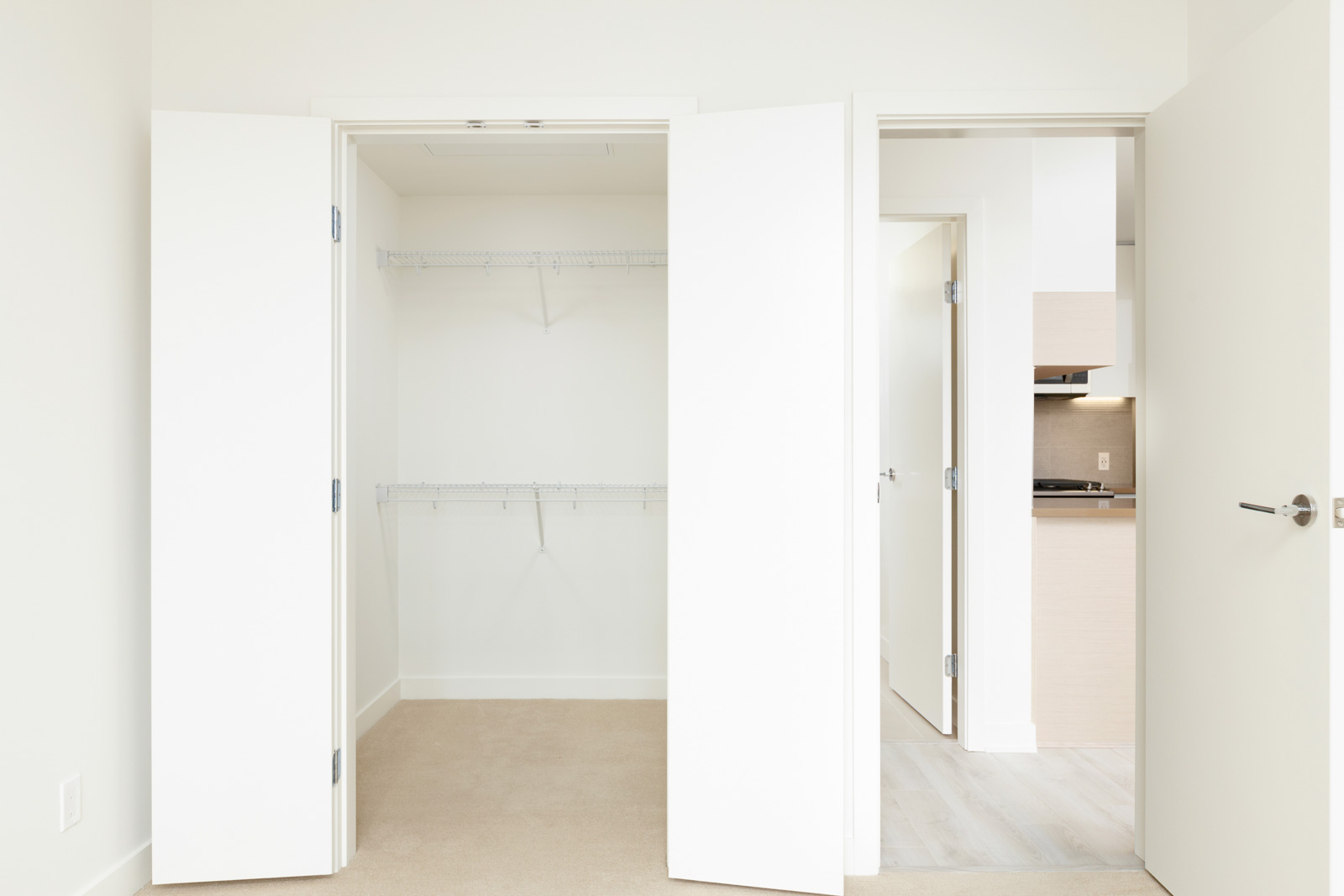 Closet at Burnaby Mountain rental condo.