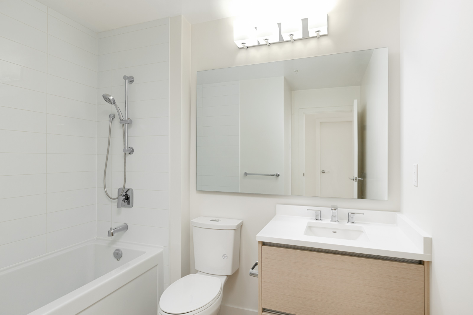 Newly finished bathroom at Burnaby Mountain rental condo.