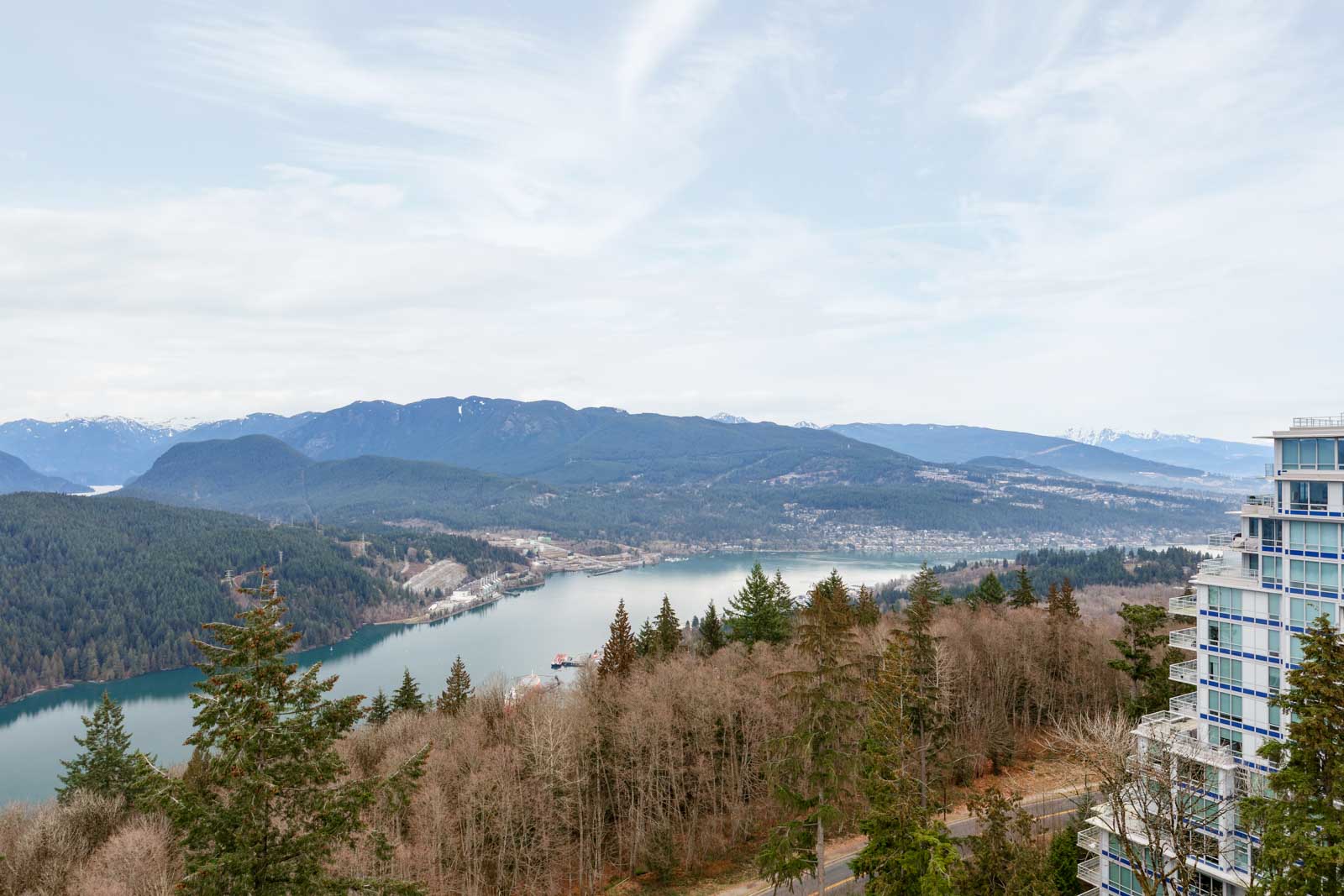 Panoramic view from Burnaby Mountain rental condo.