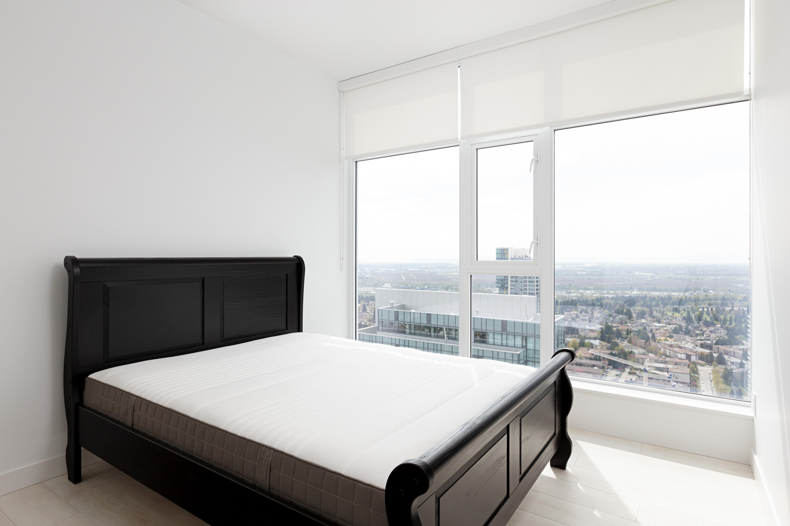 Bedroom with view in Metrotown condo