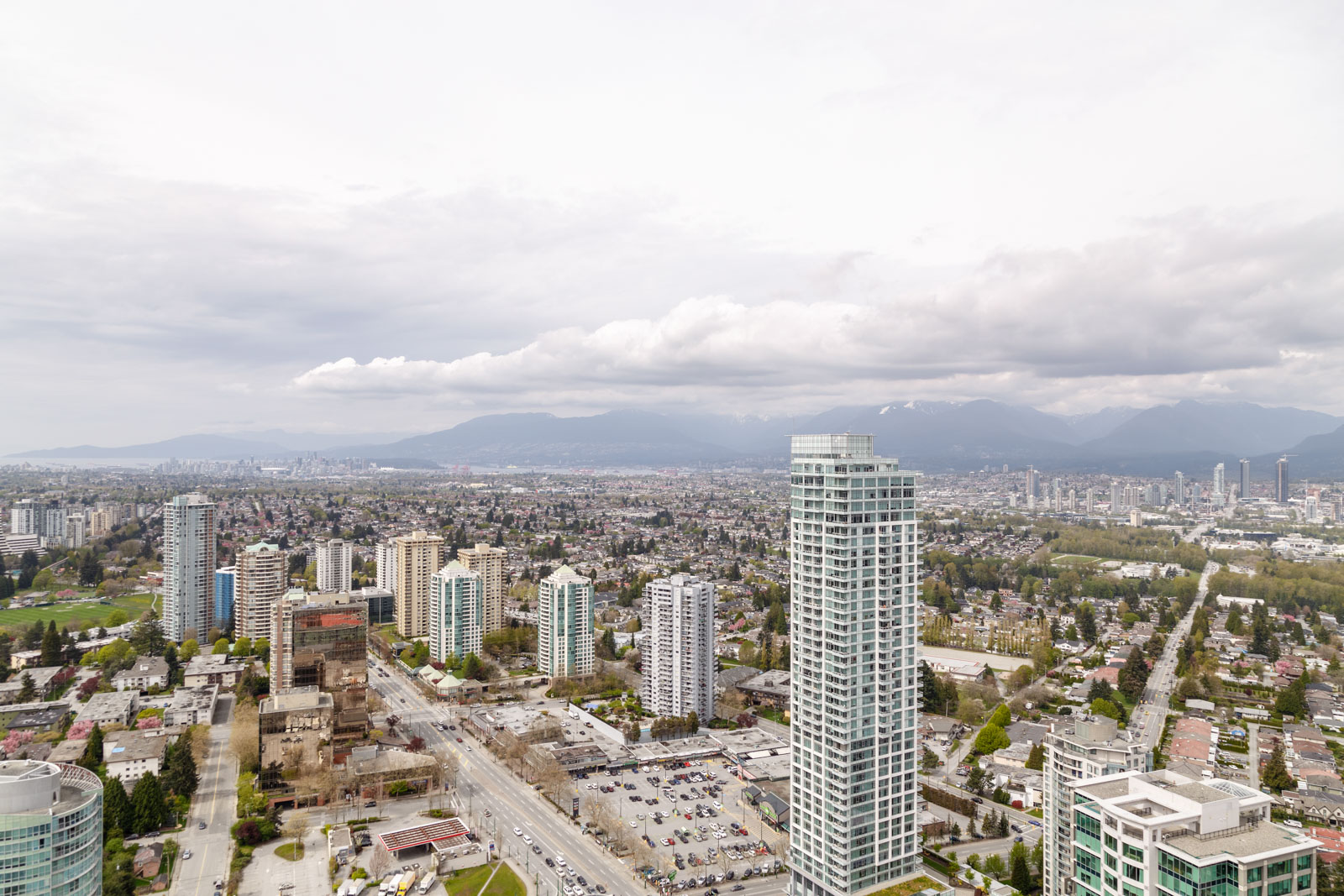View of highrises from Metrotown condo