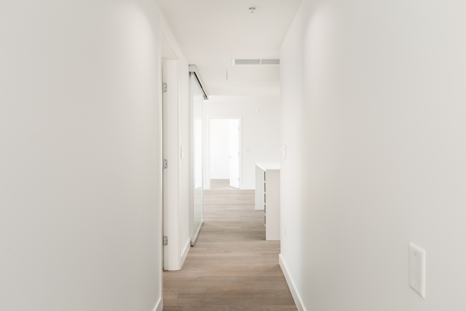 Interior hallway of Vancouver rental townhome in the Marpole community.