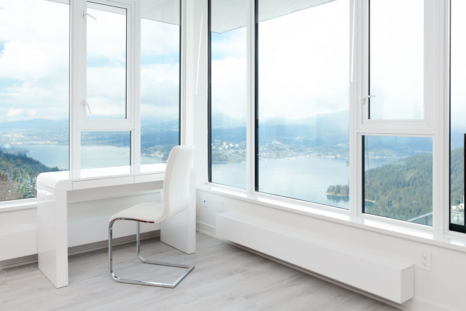 Waterfront view from Burnaby luxury rental penthouse.