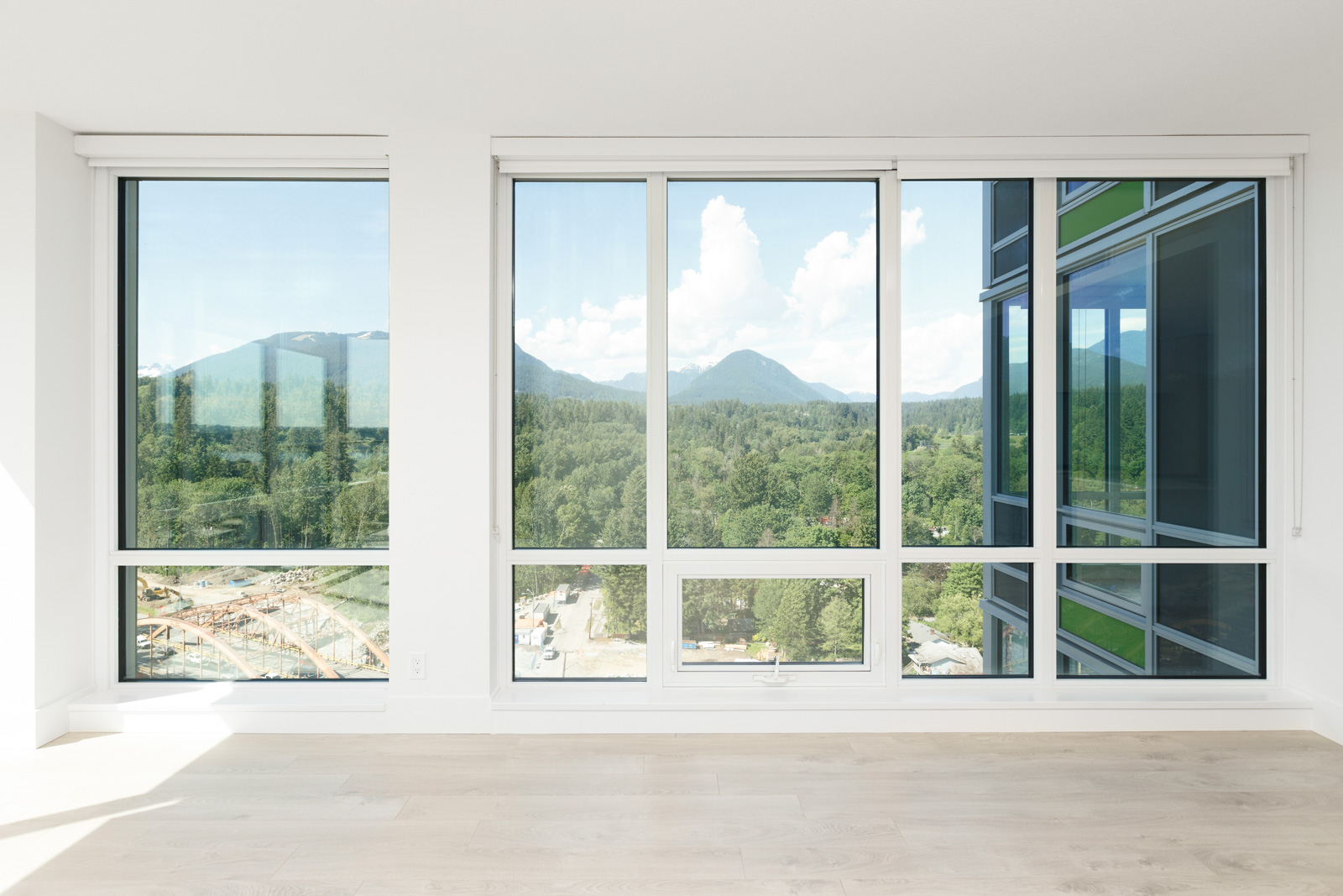 Living area in North Vancouver luxury rental with view.