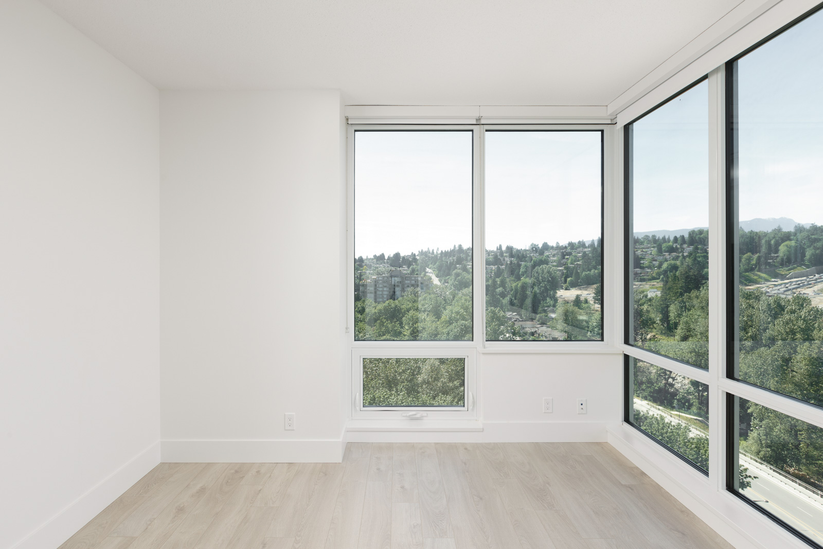 North Vancouver luxury rental condo bedroom with view.