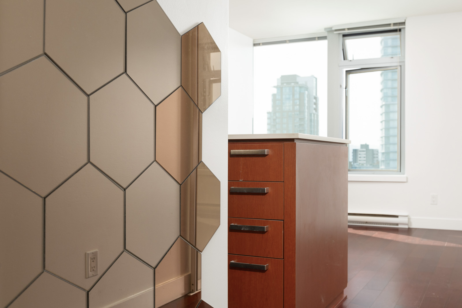 Wall detail in condo at 1255 Seymour St