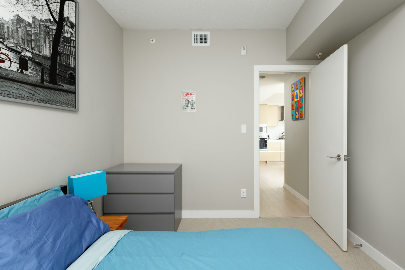 Bedroom in Vancouver rental condo.
