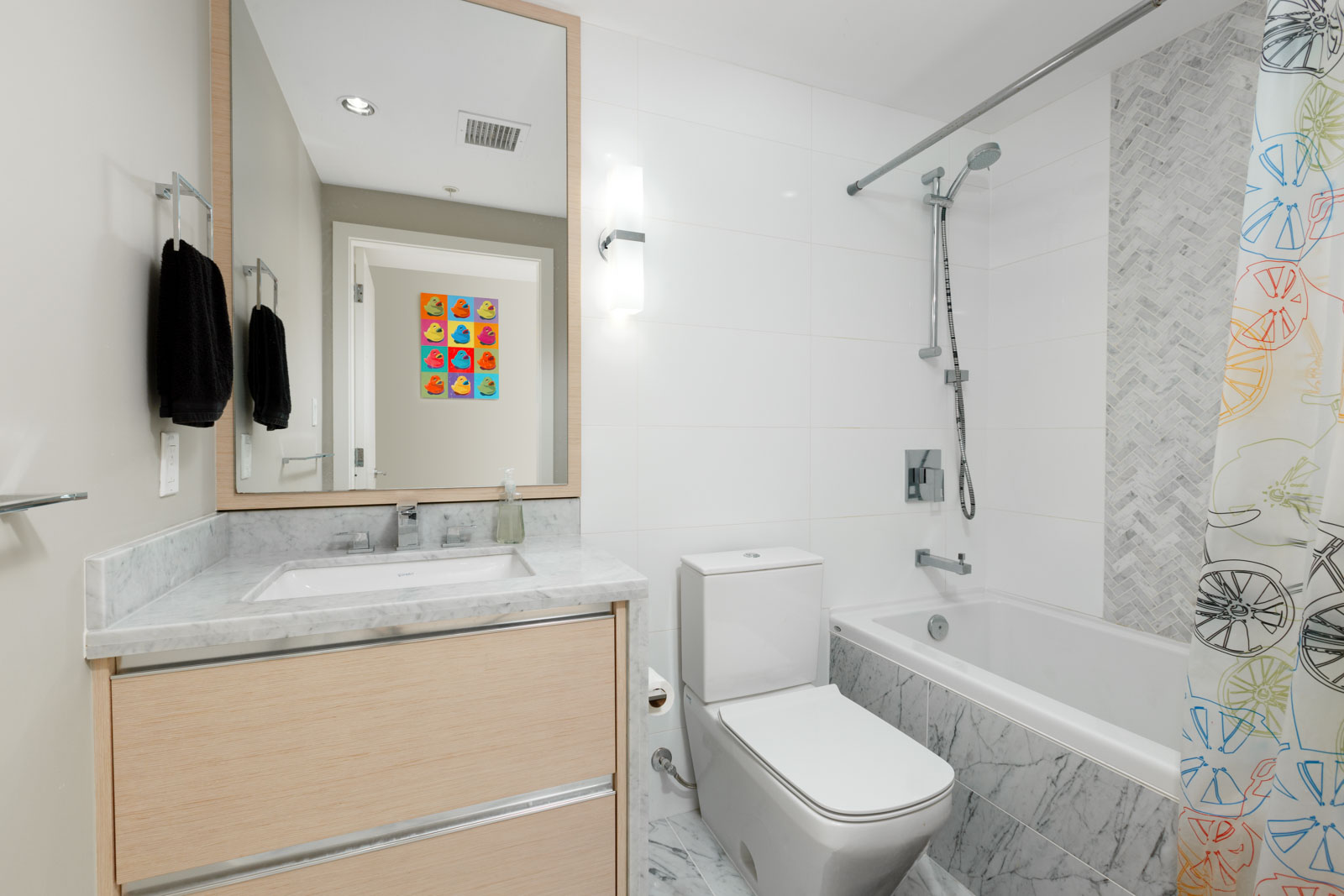 Bathroom in Vancouver rental condo.