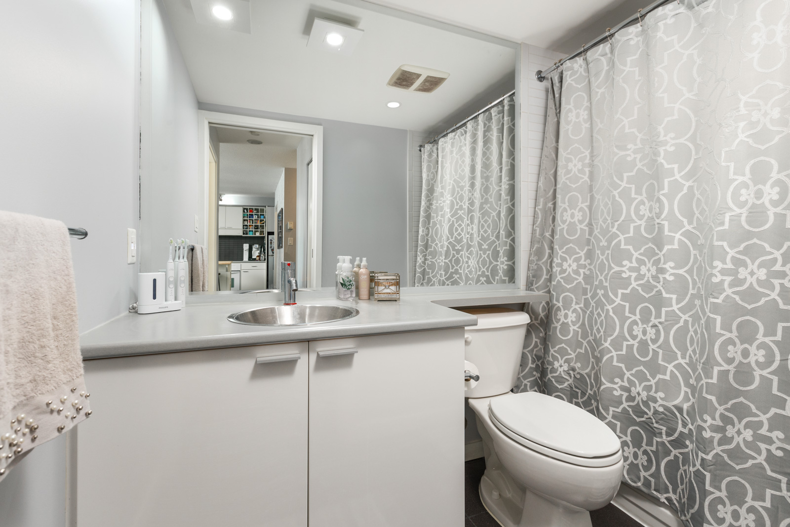 Bathroom inside Vancouver rental condo.