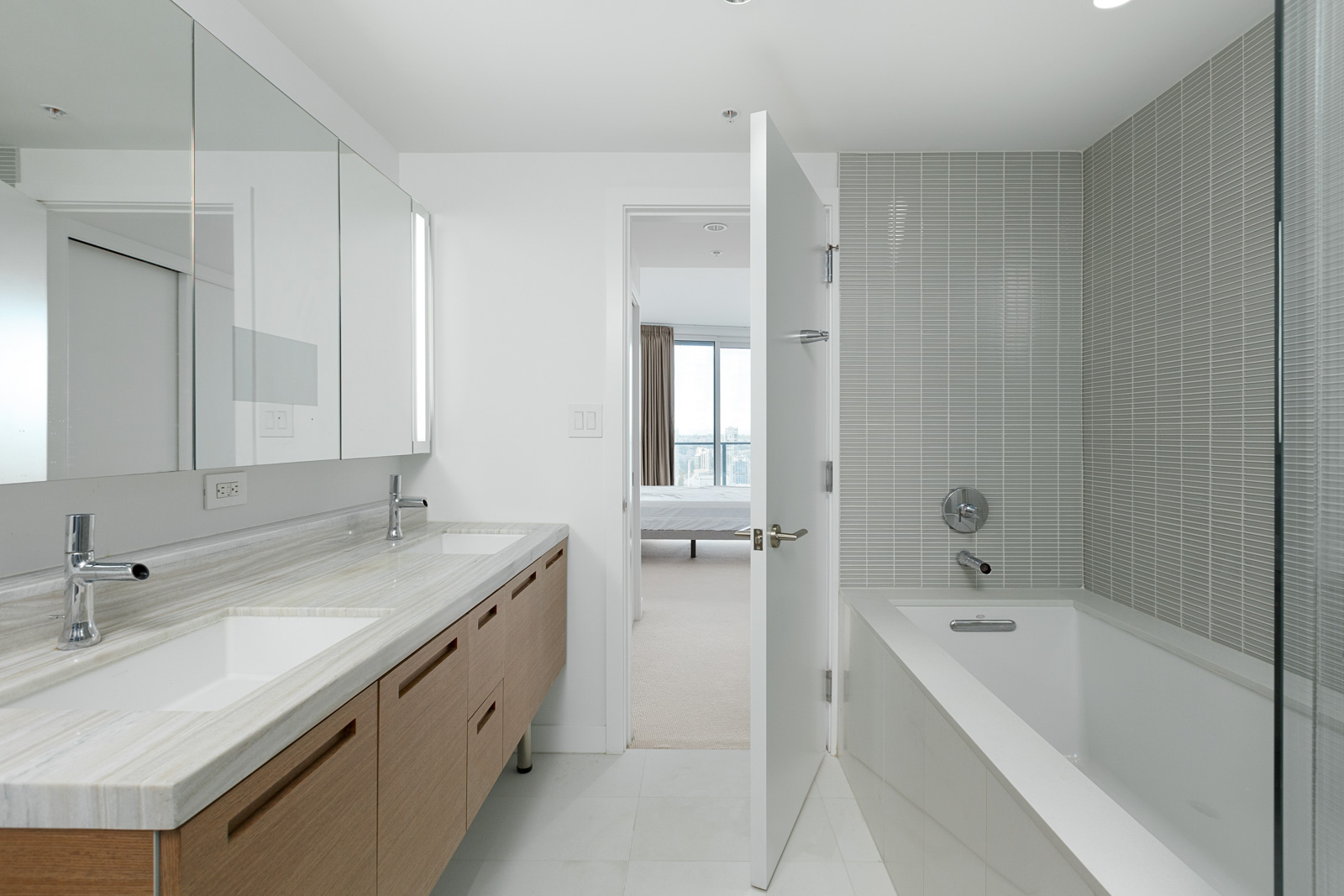 Bathroom in Downtown Vancouver luxury rental condo.