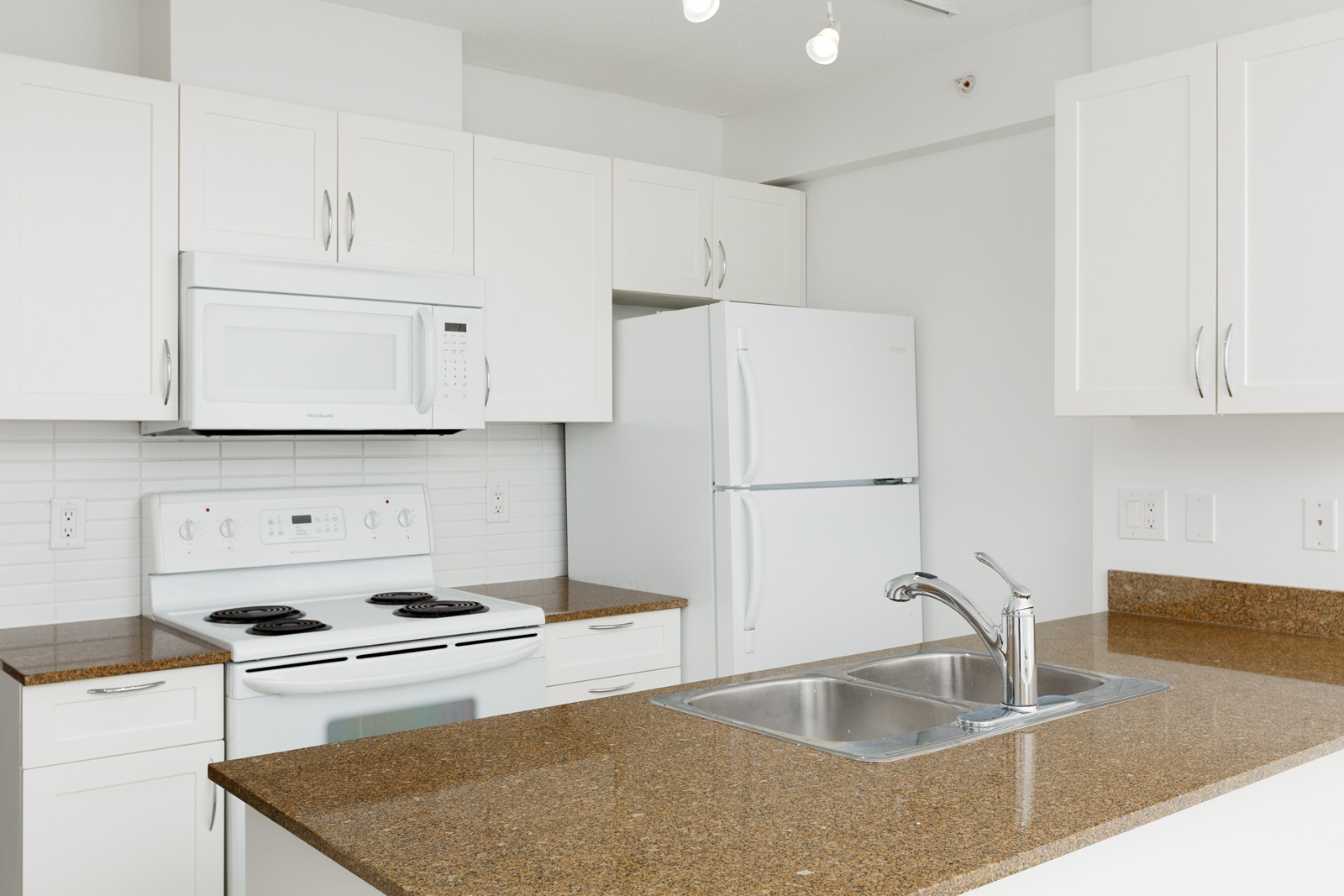 Kitchen inside Downtown Vancouver rental condo.