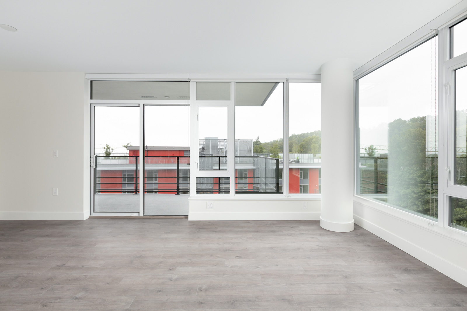 living room in rental condo in the River District neighbourhood of Vancouver