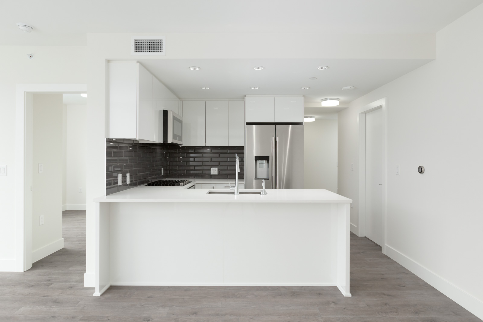 kitchen in rental condo at Quartet in the River District neighbourhood of Vancouver
