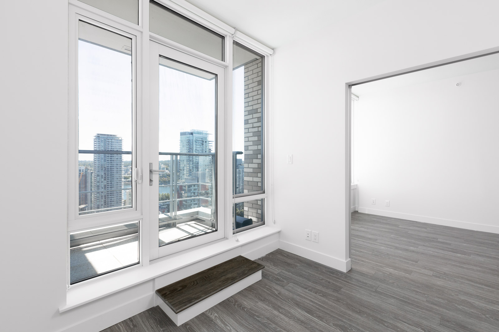 living room in rental condo at the Tate in Downtown Vancouver