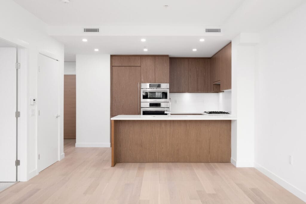 kitchen in rental condo at Hawthorne in the Cambie Corridor neighbourhood of Vancouver