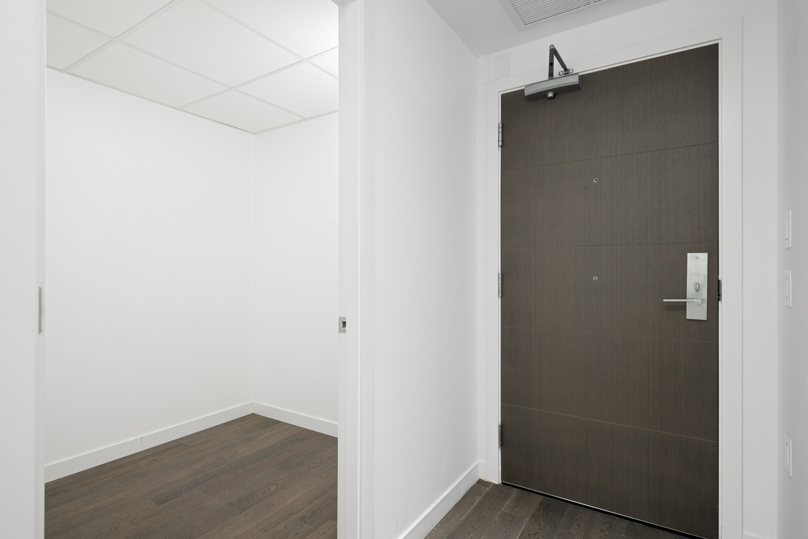 entry with door on right of rental condo in false creek olympic village in vancouver