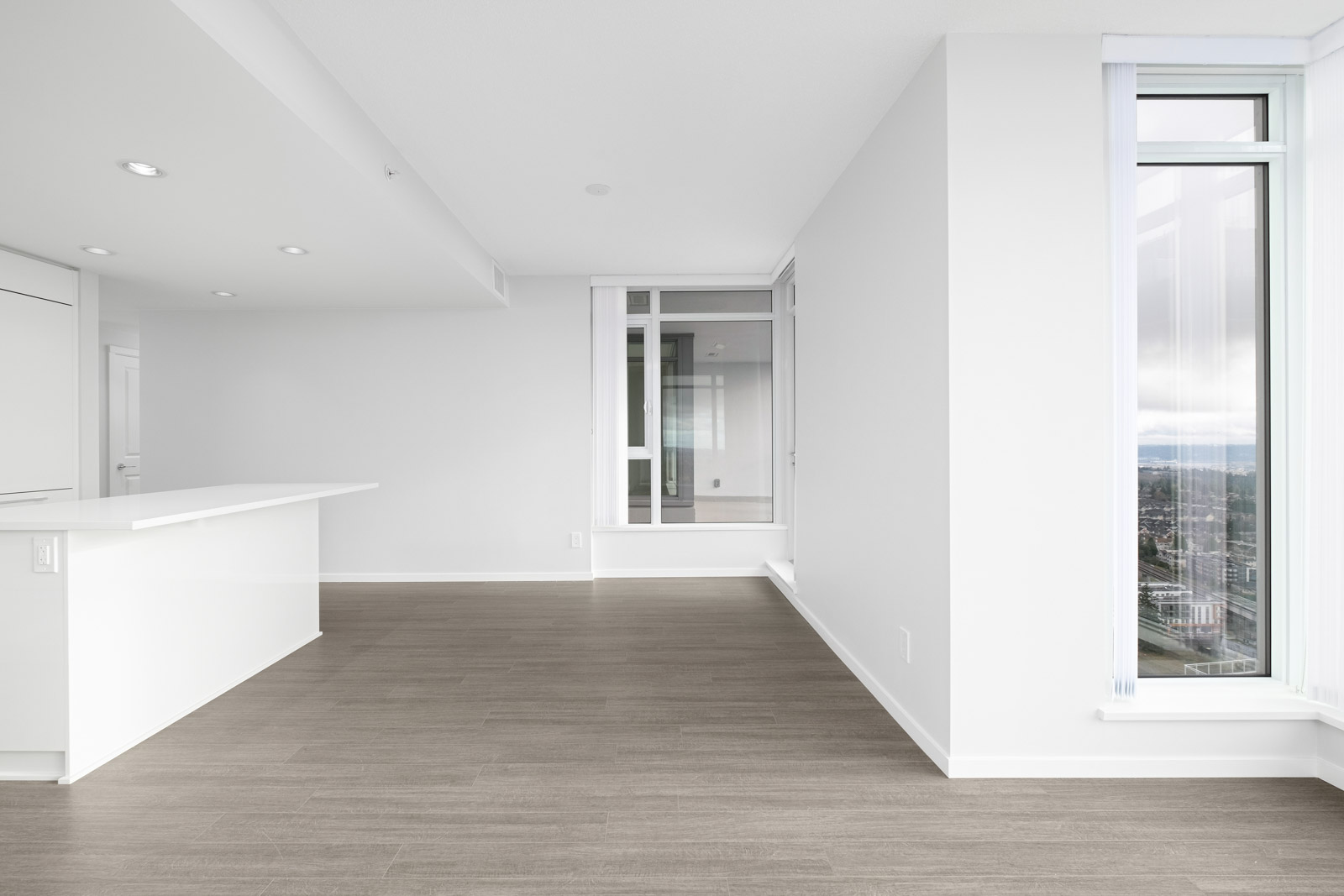living room with view in rental condo at 3401-6700 Dunblane Avenue in Burnaby