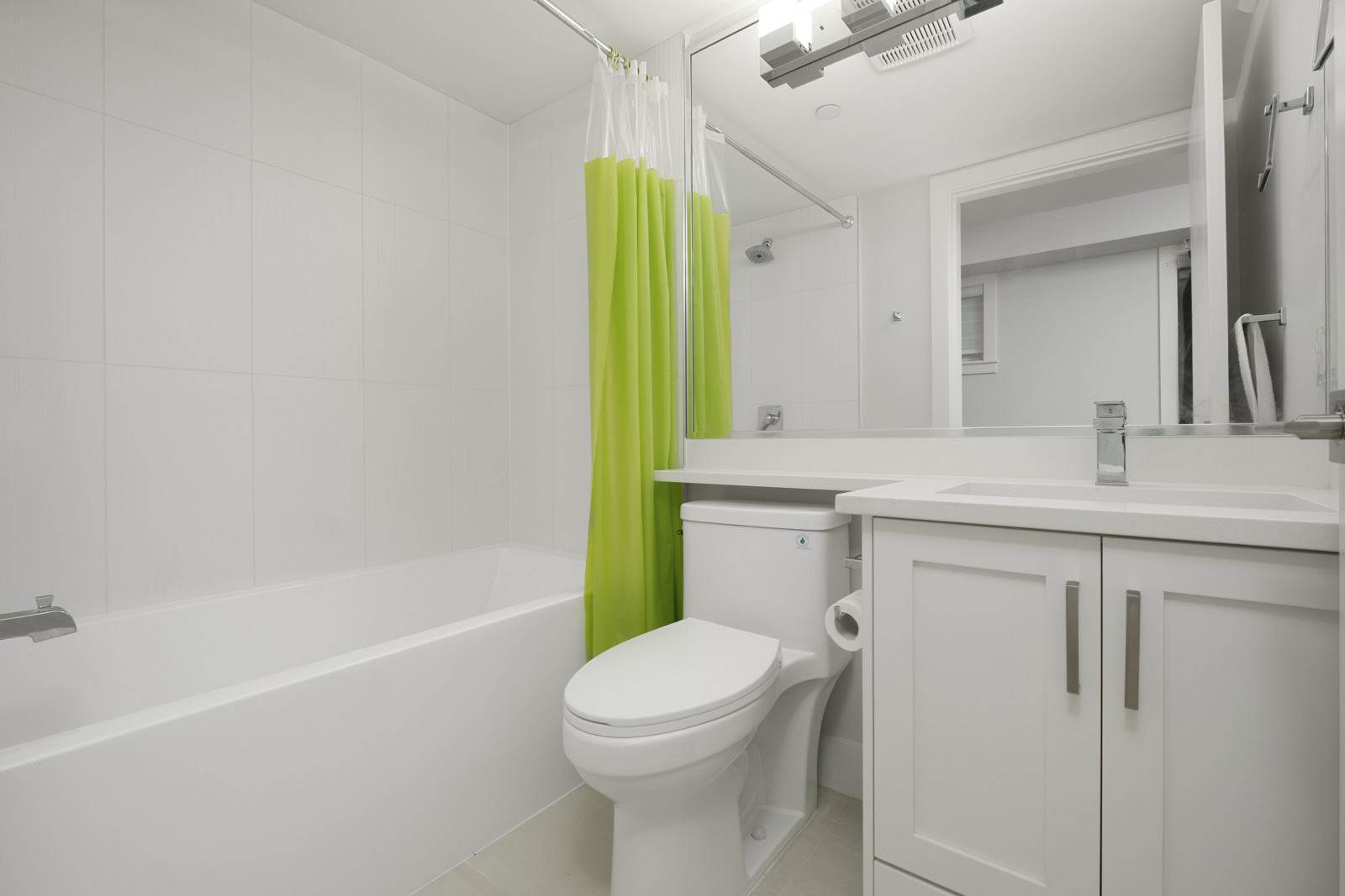 bathroom with tiles in Mondrian 2 at norquay east vancouver