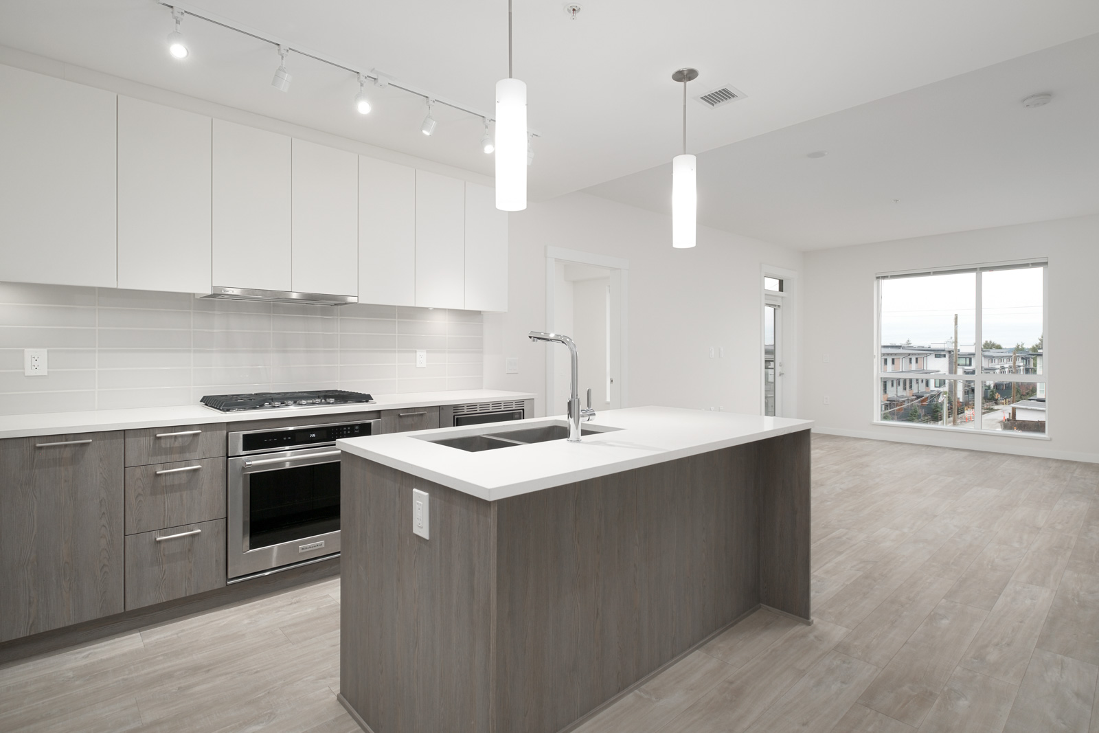 kitchen in rental condo at Kindred Moodyville in the Lonsdale neighbourhood of North Vancouver