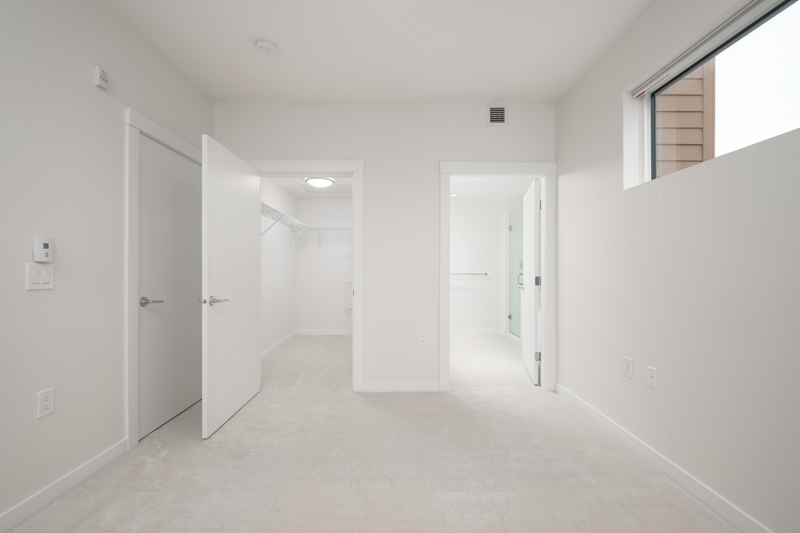 bedroom with closet in rental condo at Kindred Moodyville in the Lonsdale neighbourhood of North Vancouver