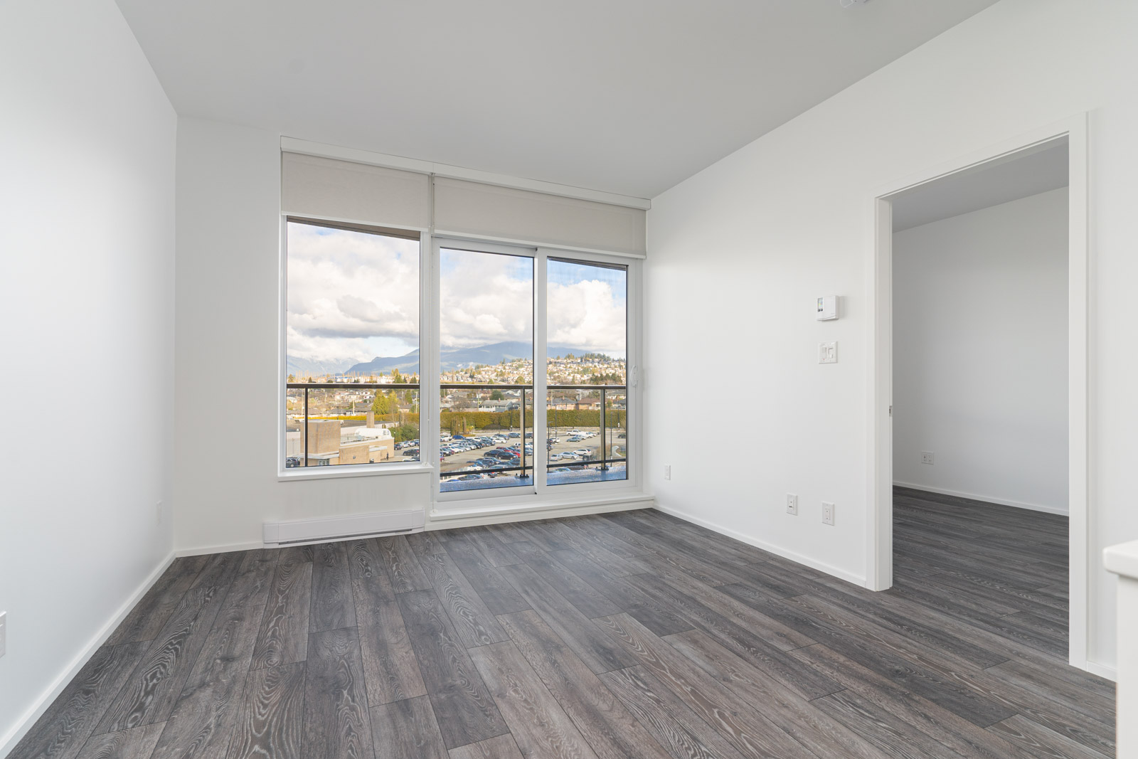 Living with a view of the balcony that overlooks the beauty of downtown burnaby rental property managed by Birds Nest Properties
