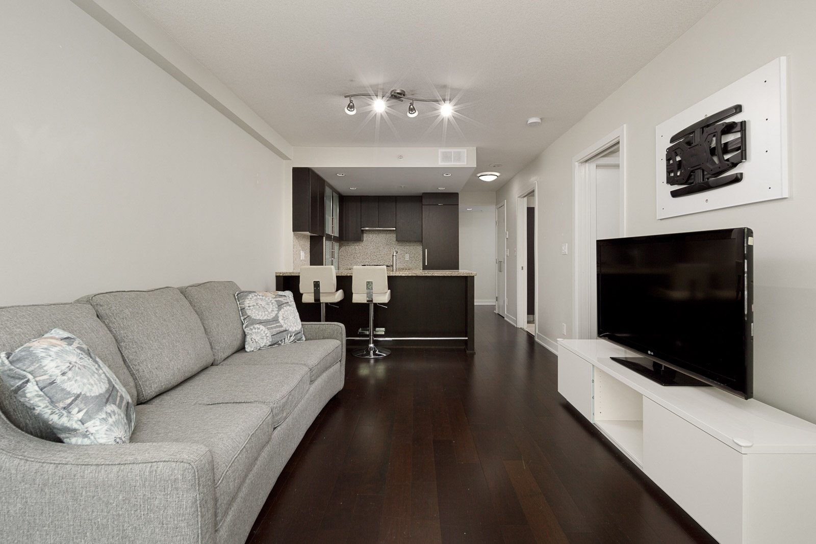living room in rental condo in the Downtown neighbourhood of Vancouver