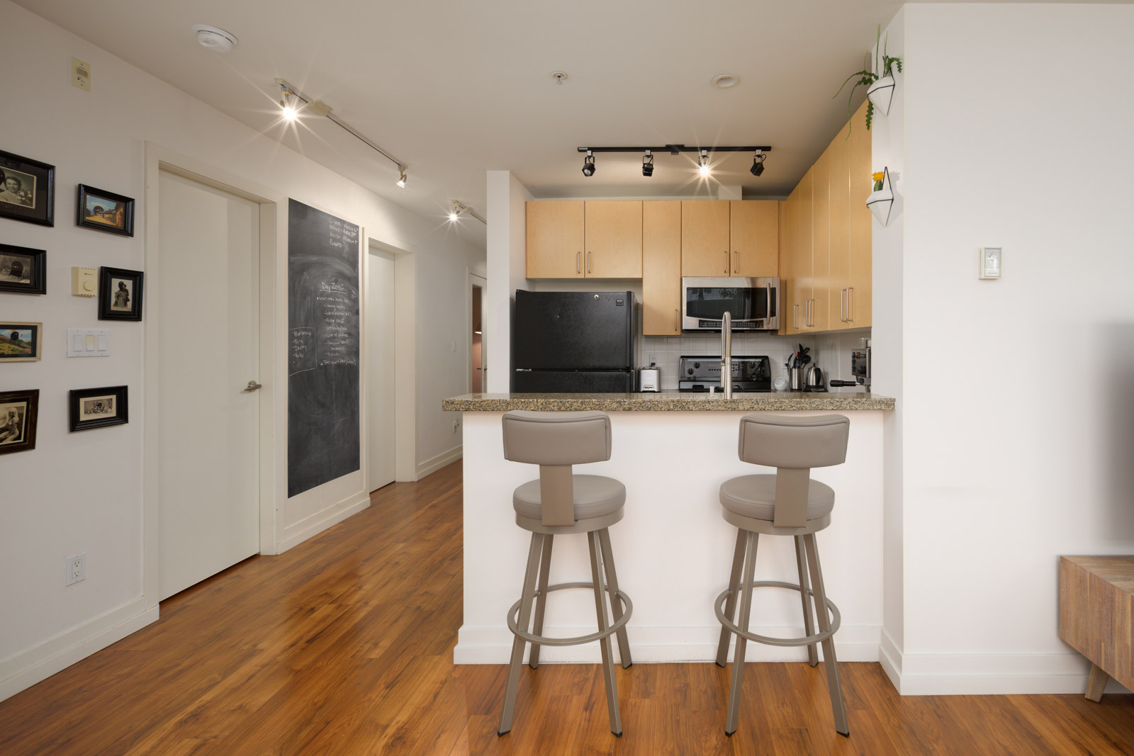 kitchen in rental condo at Arbutus Outlook in the West End neighbourhood of Vancouver
