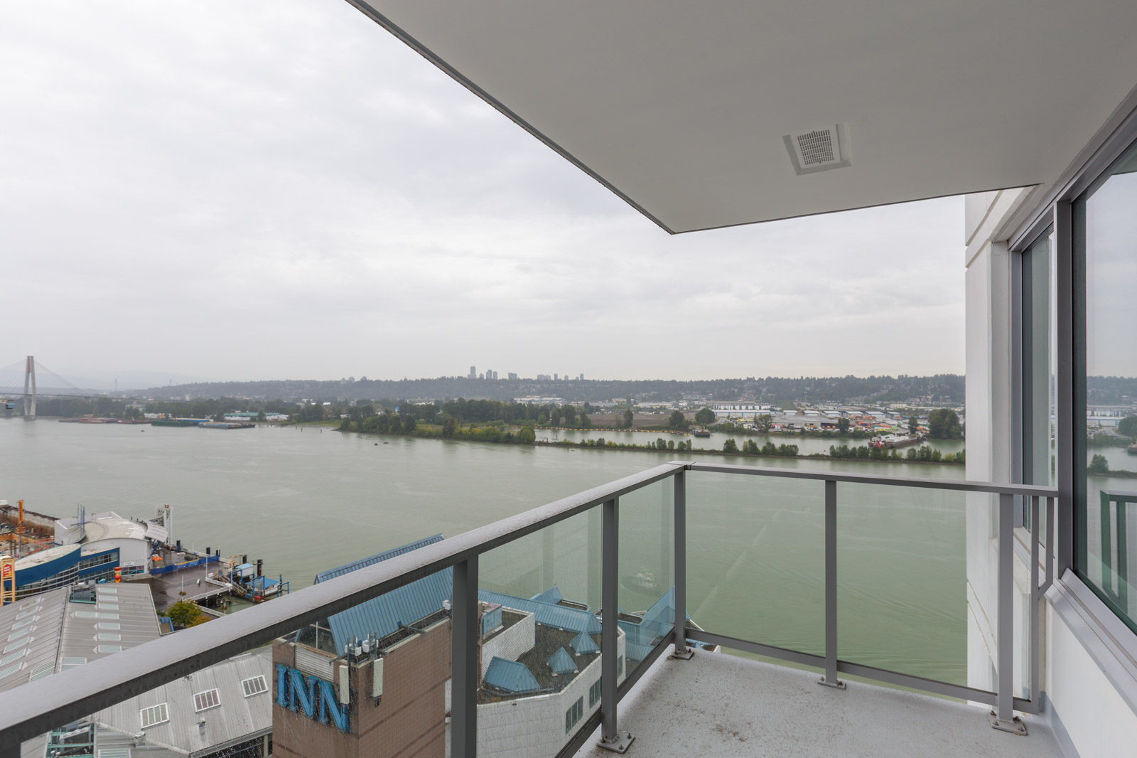 view from the balcony of a condo located in new westminster
