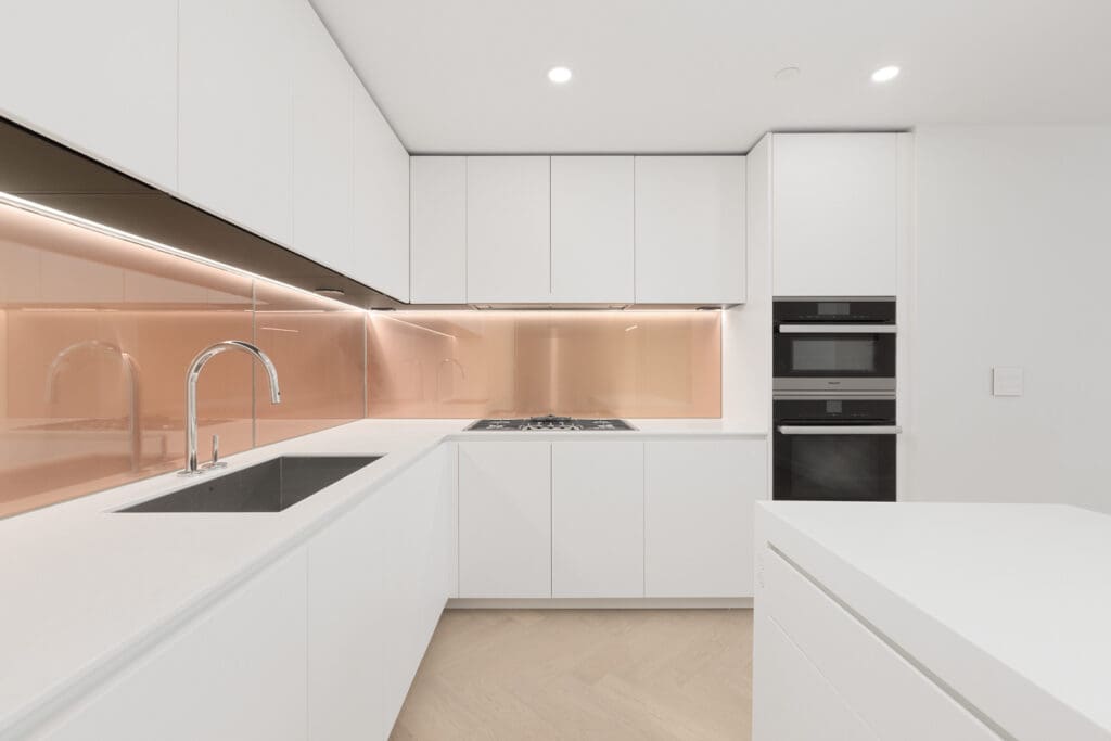 modern kitchen in upscale Yaletown condo
