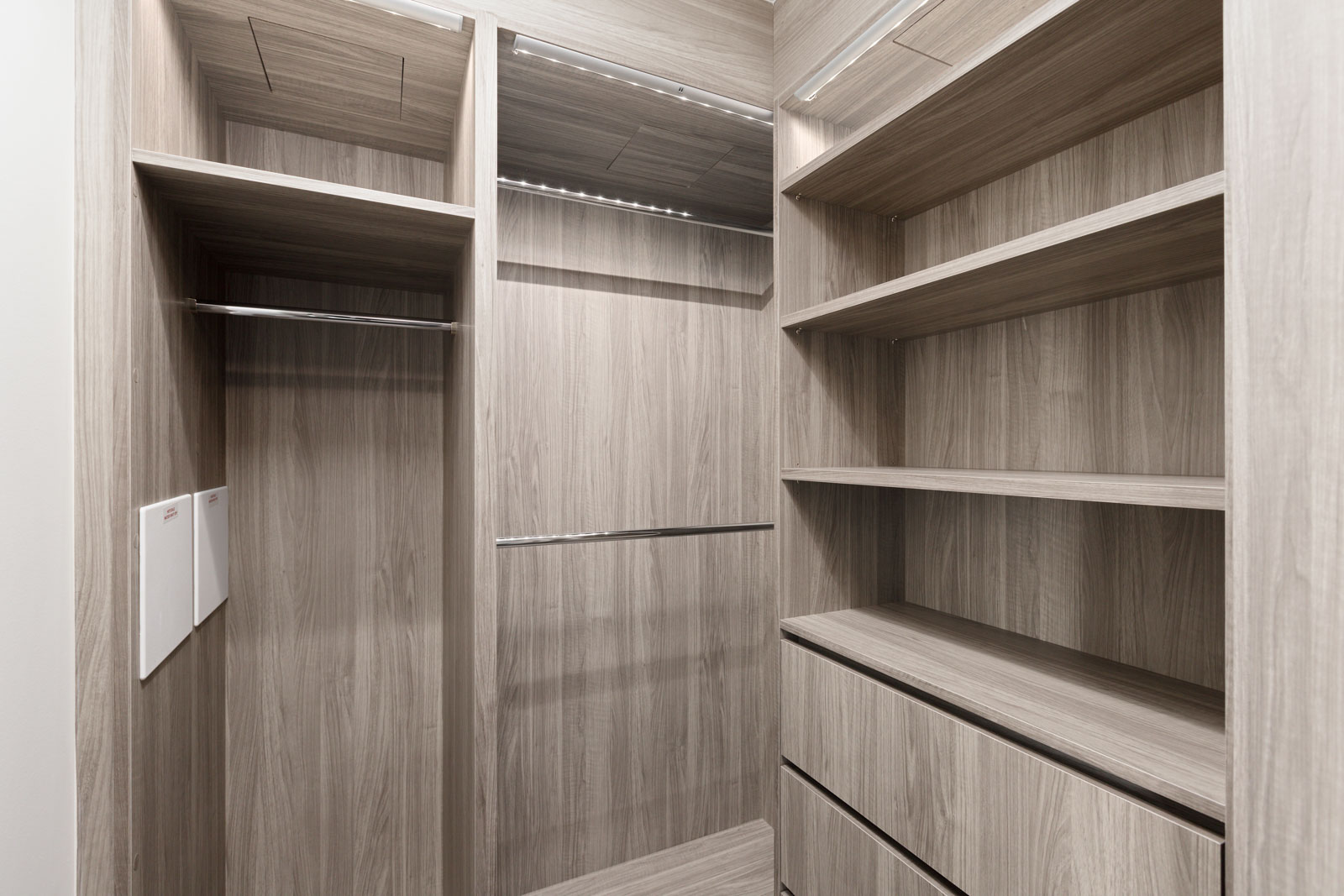 large closet in newly built Olympic Village condo