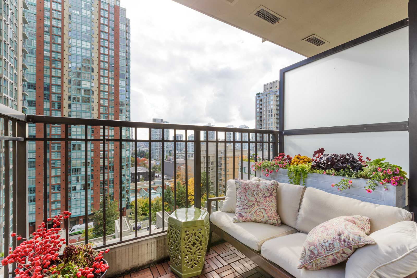 balcony of upscale Vancouver condo