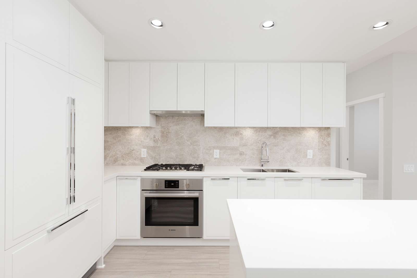 kitchen in newly-built condo in Vancouver