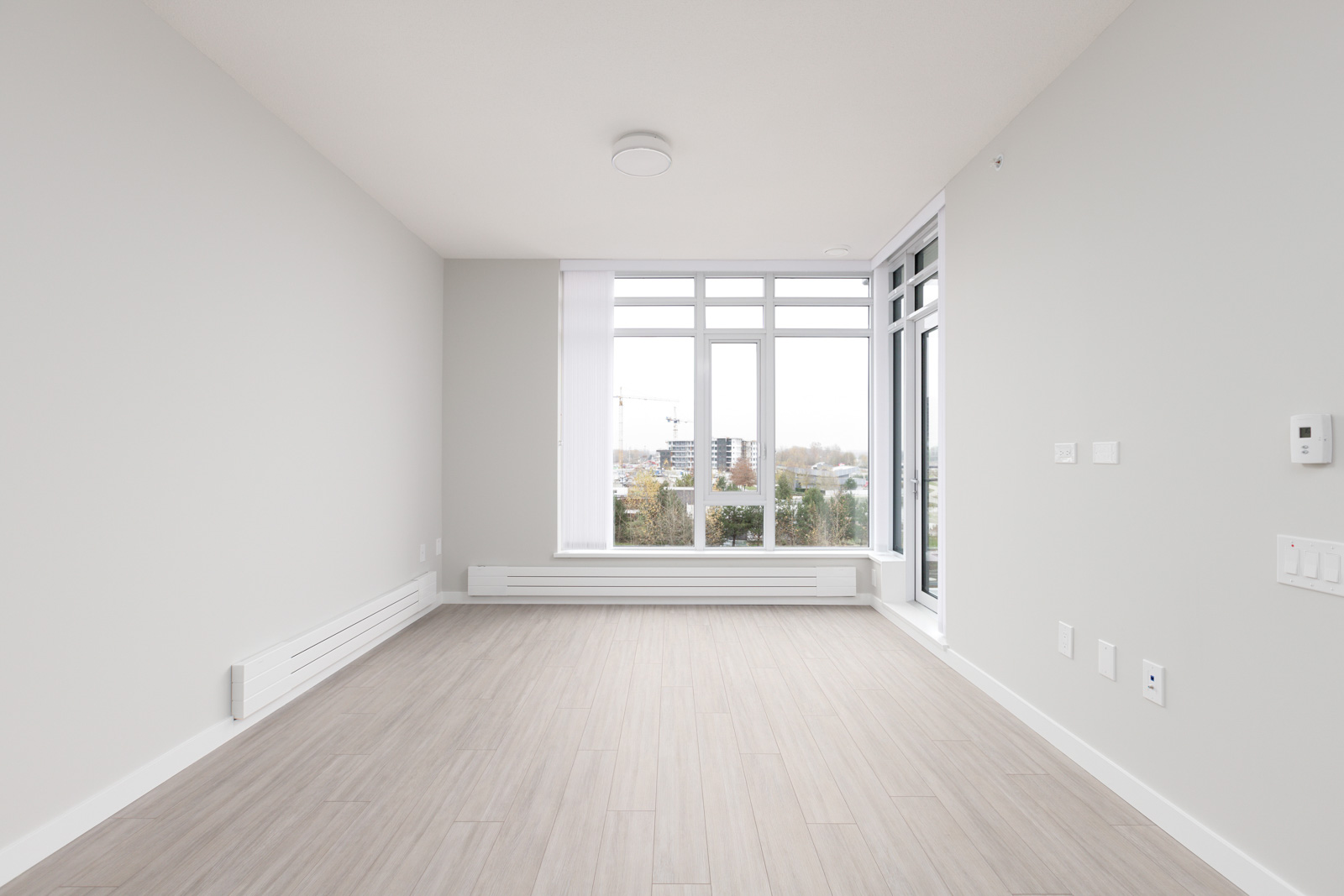 living room in newly-built condo in Vancouver