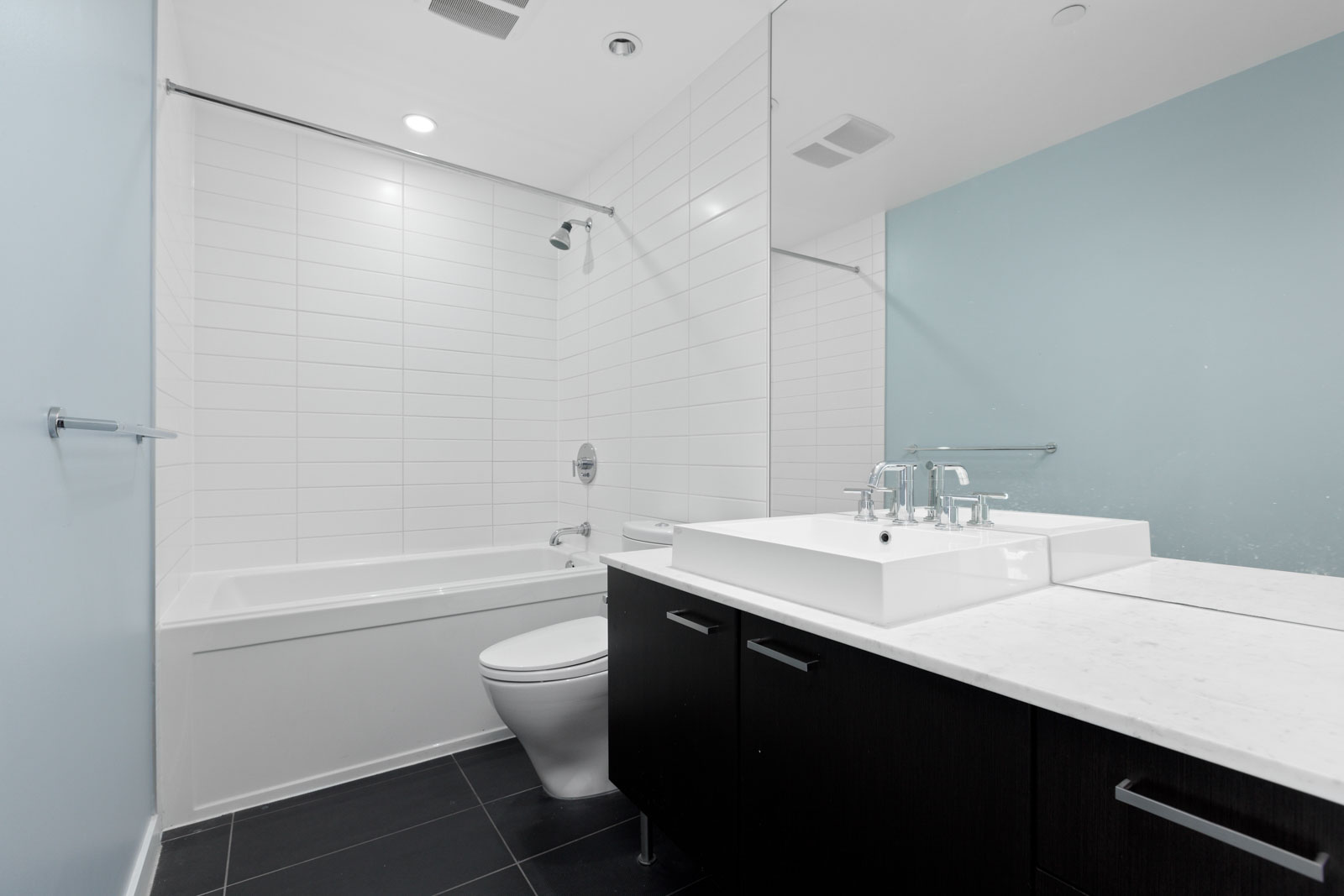 bathroom in upscale condo in Vancouver's Fairview neighbourhood