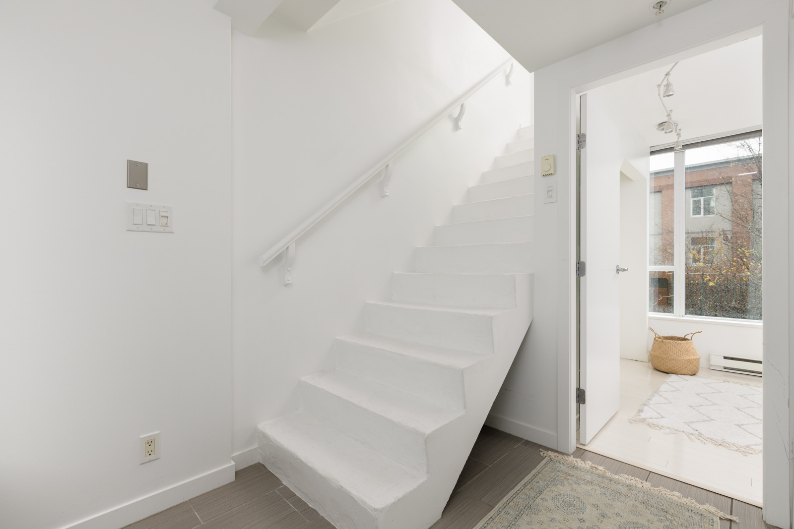 staircase in upscale townhouse in Chinatown, Downtown Vancouver