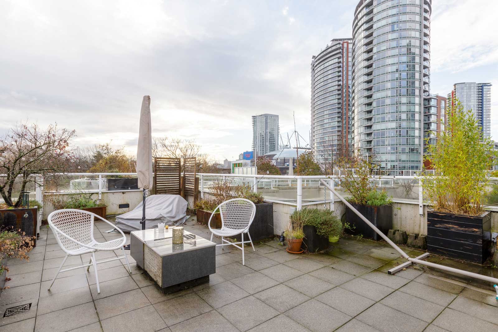 patio in upscale townhouse in Chinatown, Downtown Vancouver