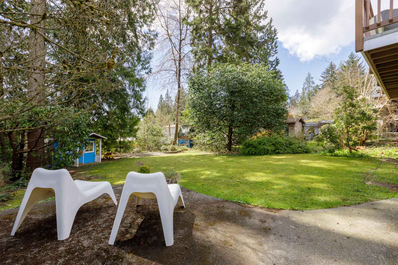 backyard with large grass area